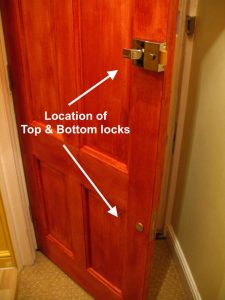 Front door with 2 locks - location of locks